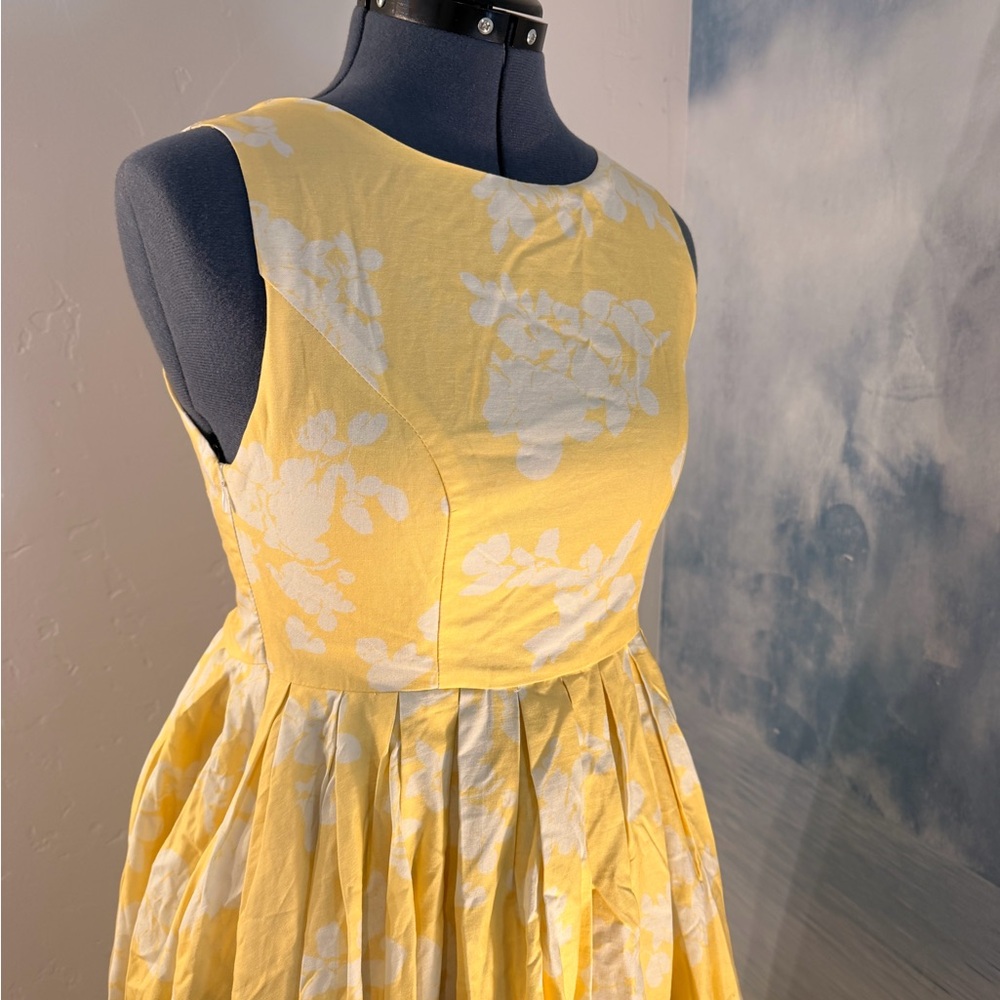Sunny Yellow Floral Midi Dress #140 - Picture 3 of 11